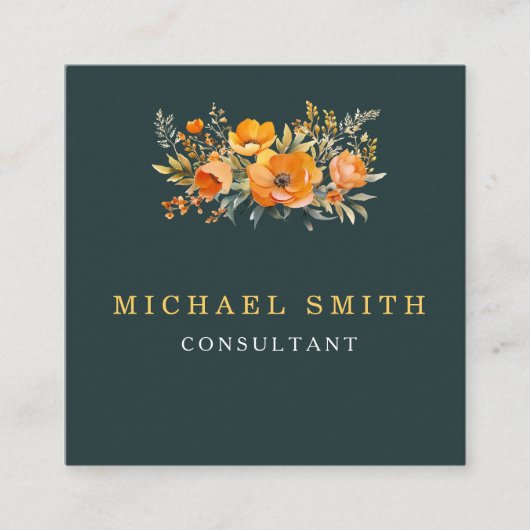 Personalisiertes Minimalistisches QR-Logo Quadratische Visitenkarte (Vorderseite)