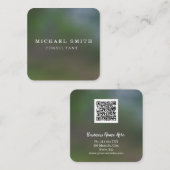 Personalisiertes Minimalistisches QR-Logo Quadratische Visitenkarte (Vorne/Hinten)