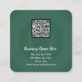 Personalisiertes Minimalistisches QR-Logo Quadratische Visitenkarte (Rückseite)