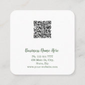 Personalisiertes Minimalistisches QR-Logo Quadratische Visitenkarte (Rückseite)