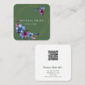 Personalisiertes Minimalistisches QR-Logo Quadratische Visitenkarte (Vorne/Hinten)