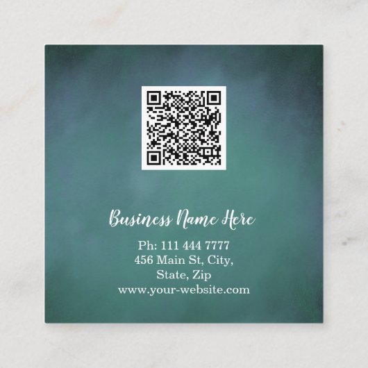 Personalisiertes Minimalistisches QR-Logo Quadratische Visitenkarte (Rückseite)