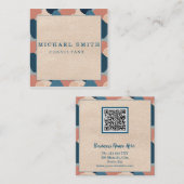 Personalisiertes Minimalistisches QR-Logo Quadratische Visitenkarte (Vorne/Hinten)