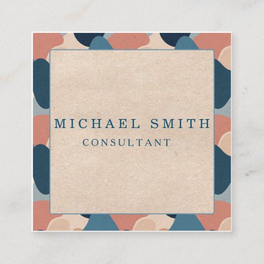 Personalisiertes Minimalistisches QR-Logo Quadratische Visitenkarte (Vorderseite)