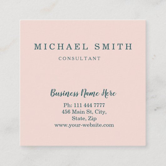 Personalisiertes Minimalistisches QR-Logo Quadratische Visitenkarte (Rückseite)