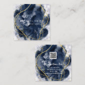 Personalisiertes Minimalistisches QR-Logo Quadratische Visitenkarte (Vorne/Hinten)