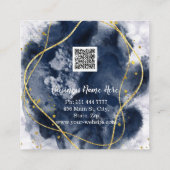 Personalisiertes Minimalistisches QR-Logo Quadratische Visitenkarte (Rückseite)