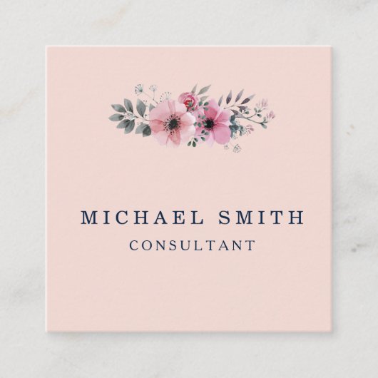 Personalisiertes Minimalistisches QR-Logo Quadratische Visitenkarte (Vorderseite)