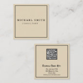 Personalisiertes Minimalistisches QR-Logo Quadratische Visitenkarte (Vorne/Hinten)