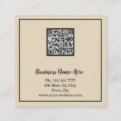 Personalisiertes Minimalistisches QR-Logo Quadratische Visitenkarte (Rückseite)