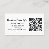Personalisiertes Minimalistisches QR-Logo Visitenkarte (Rückseite)