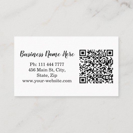 Personalisiertes Minimalistisches QR-Logo Visitenkarte (Rückseite)