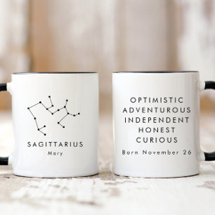 Personalisiertes Minimalistisches Sagittarius Zodi Tasse