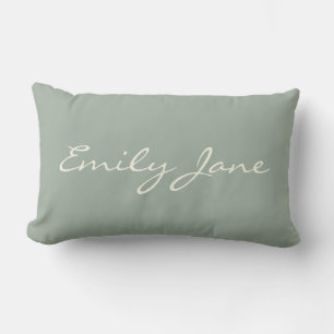 Personalisiertes minimalistisches Schriftname Salb Lendenkissen