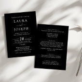 Personalisiertes Minimalistisches Schwarz in einer Einladung