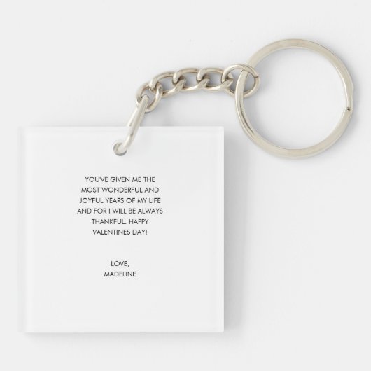 Personalisiertes Minimalistisches Script Herzlich Schlüsselanhänger (Rückseite)