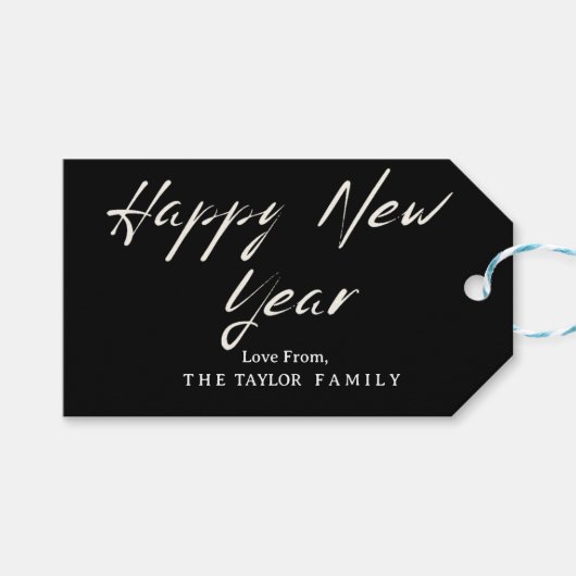 Personalisiertes Minimalistisches Skript Neujahrsf Geschenkanhänger (Vorderseite (Horizontal))