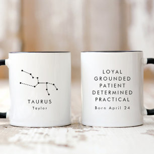 Personalisiertes Minimalistisches Taurus Zodiac-Ze Tasse