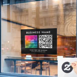 Personalisiertes minimalistisches Template-Logo-QR Fensteraufkleber