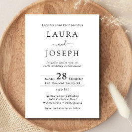 Personalisiertes Minimalistisches Weiß in einer Ho Einladung