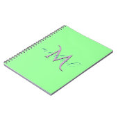 Personalisiertes Mintgrün-Monogramm-Initial und Na Notizblock (Linke Seite)