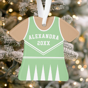 Personalisiertes mintgrünes Cheerleader-Uniform Ornament