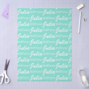 Personalisiertes mintgrünes Minimalistisches Seidenpapier