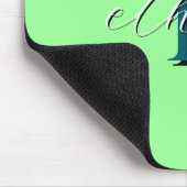 Personalisiertes mintgrünes Monogramm Anfangsbuchs Mousepad (Ecke)