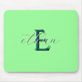 Personalisiertes mintgrünes Monogramm Anfangsbuchs Mousepad (Vorne)