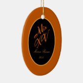 Personalisiertes Mis XV Orange Keramikornament (Rechts)