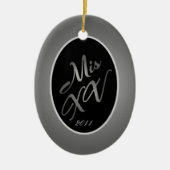 Personalisiertes Mis XV Silber Keramikornament (Vorne)