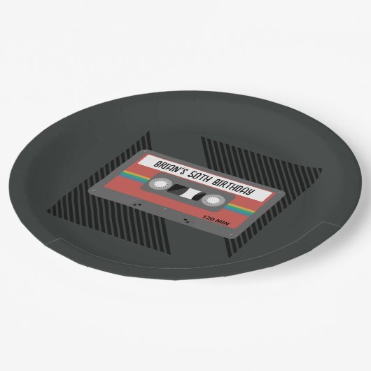 Personalisiertes Mischband Pappteller (Schrägansicht)