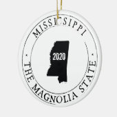 Personalisiertes Mississippi-Ornament Keramik Ornament (Links)
