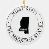 Personalisiertes Mississippi-Ornament Keramik Ornament (Hinten)