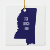 Personalisiertes Mississippi Weihnachtsschmuck (Rückseite)
