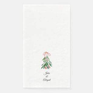 Personalisiertes Mistletowein - Weihnachten II Serviette