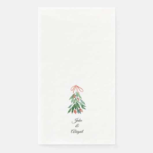 Personalisiertes Mistletowein - Weihnachten II Serviette (Vorderseite)