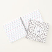 Personalisiertes Mit Monogramm Blumenmuster Notizblock (Innenseite)
