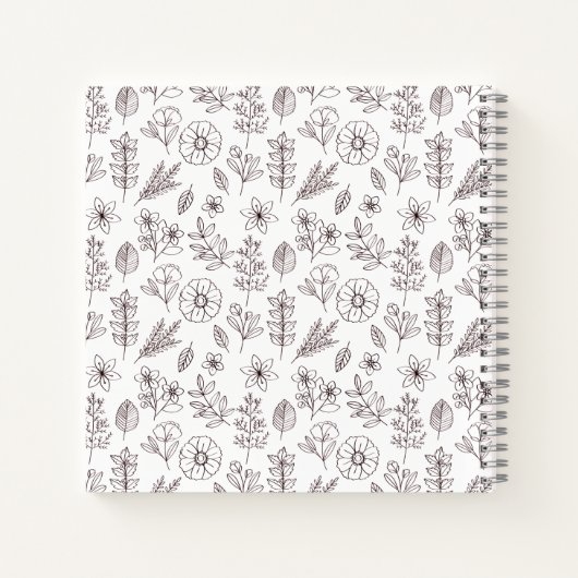 Personalisiertes Mit Monogramm Blumenmuster Notizblock (Rückseite)