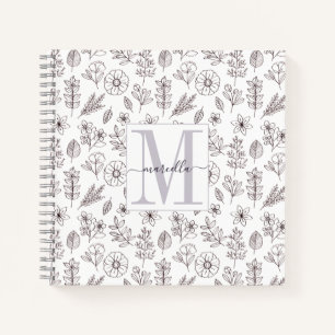 Personalisiertes Mit Monogramm Blumenmuster Notizblock