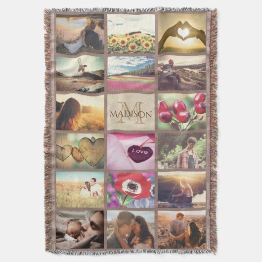 Personalisiertes mit Monogramm Foto Decke (Vorderseite Vertikal)