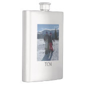 Personalisiertes Mit Monogramm Foto Flachmann (Rechts)