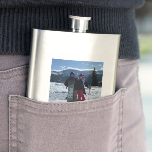 Personalisiertes Mit Monogramm Foto Flachmann (Beispiel)