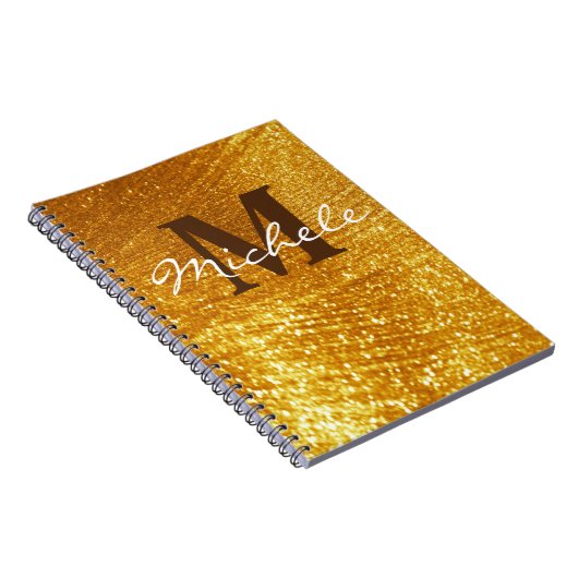 Personalisiertes Mit Monogramm-Glittery-Notebook Notizblock (Rechte Seite)