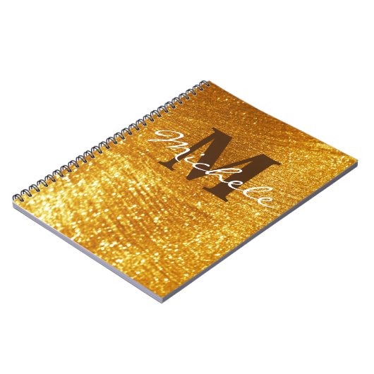 Personalisiertes Mit Monogramm-Glittery-Notebook Notizblock (Linke Seite)