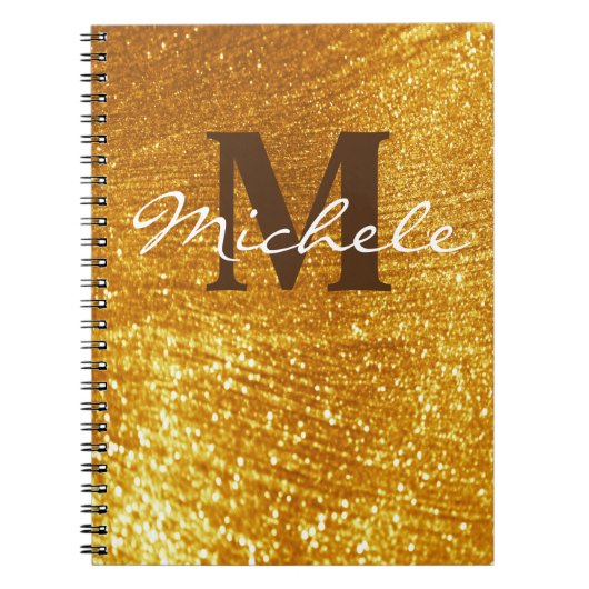 Personalisiertes Mit Monogramm-Glittery-Notebook Notizblock (Vorderseite)