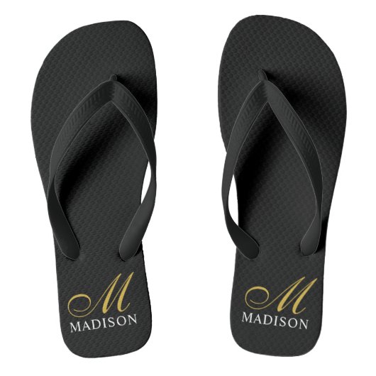 Personalisiertes Mit Monogramm Gold Badesandalen (Fußbett)