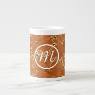 Personalisiertes Mit Monogramm Goldsparkeldesign Porzellantasse
