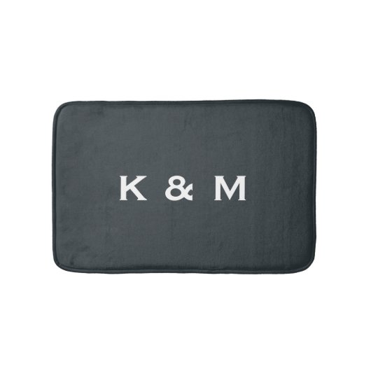 Personalisiertes Mit Monogramm Gunmetal Badematte (Vorderseite)