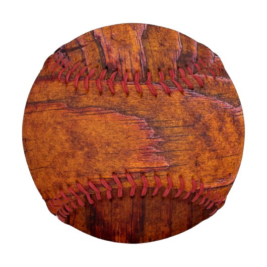 Personalisiertes Mit Monogramm Holzkörnchen-Foto Baseball (Vorderseite)